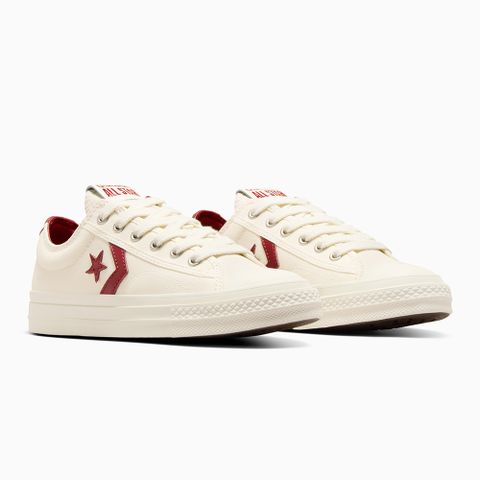 CONVERSE 匡威 STAR PLAYER 76 OX 低筒 滑板鞋 休閒鞋 男鞋 女鞋 米白紅-A12591C