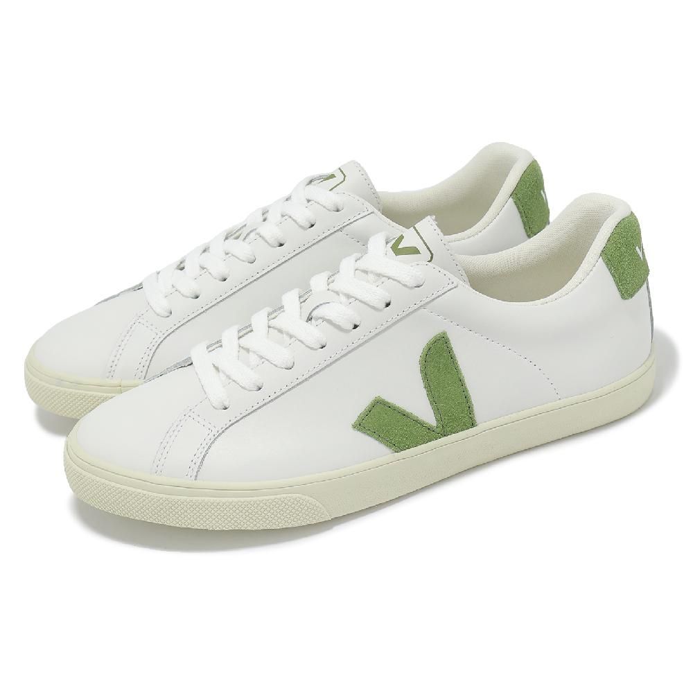 VEJA 休閒鞋 Esplar Logo Leather 女鞋 白 綠 奶油底 經典 小白鞋 EO0203881A