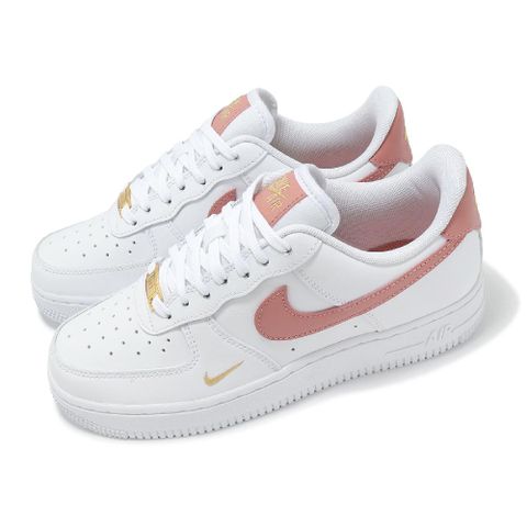 NIKE 耐吉 休閒鞋 Wmns Air Force 1 07 ESS 女鞋 白 乾燥玫瑰粉 AF1 刺繡 小勾 CZ0270-103