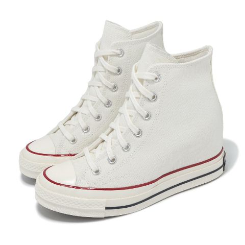 休閒鞋 Chuck 70 Wedge HI 女鞋 米白 1970 復古 奶油底 增高鞋墊 帆布鞋 A12562C