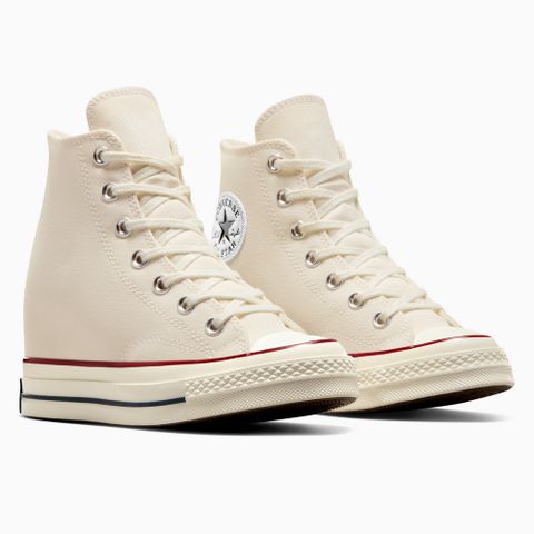 【CONVERSE】CHUCK 70 WEDGE HI 高筒 休閒鞋 女鞋 內增高鞋 米白-A12562C