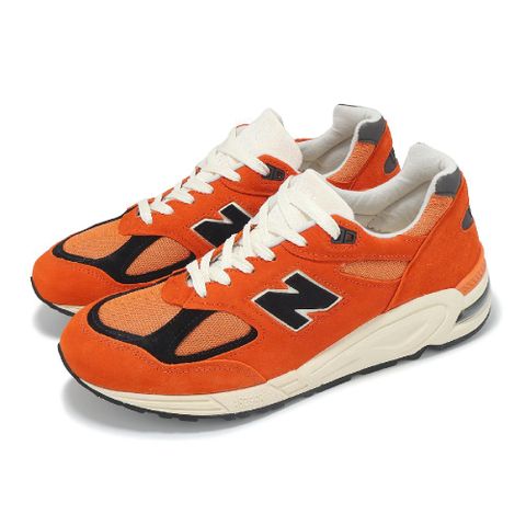 休閒鞋 990 V2 男鞋 橘 黑 美製 麂皮 網布 拼接 經典 NB M990AI2-D