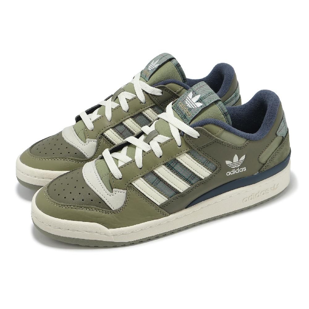 adidas 愛迪達 休閒鞋 Forum Low CL 男鞋 軍綠 米白 復古 格紋 JH9596