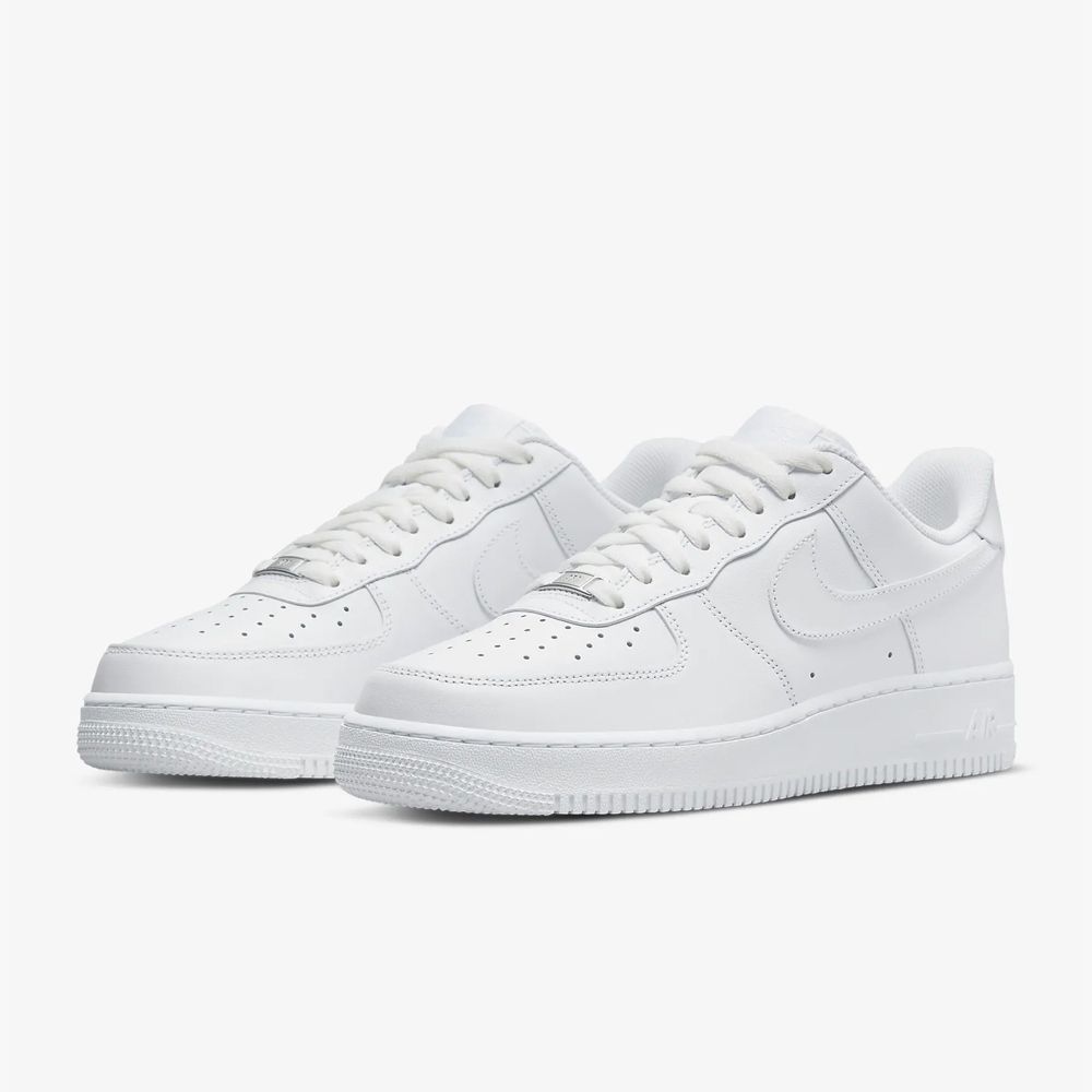 NIKE 耐吉 AIR FORCE 1 07 男鞋 休閒鞋 全白 皮革 AF1 低筒-CW2288111