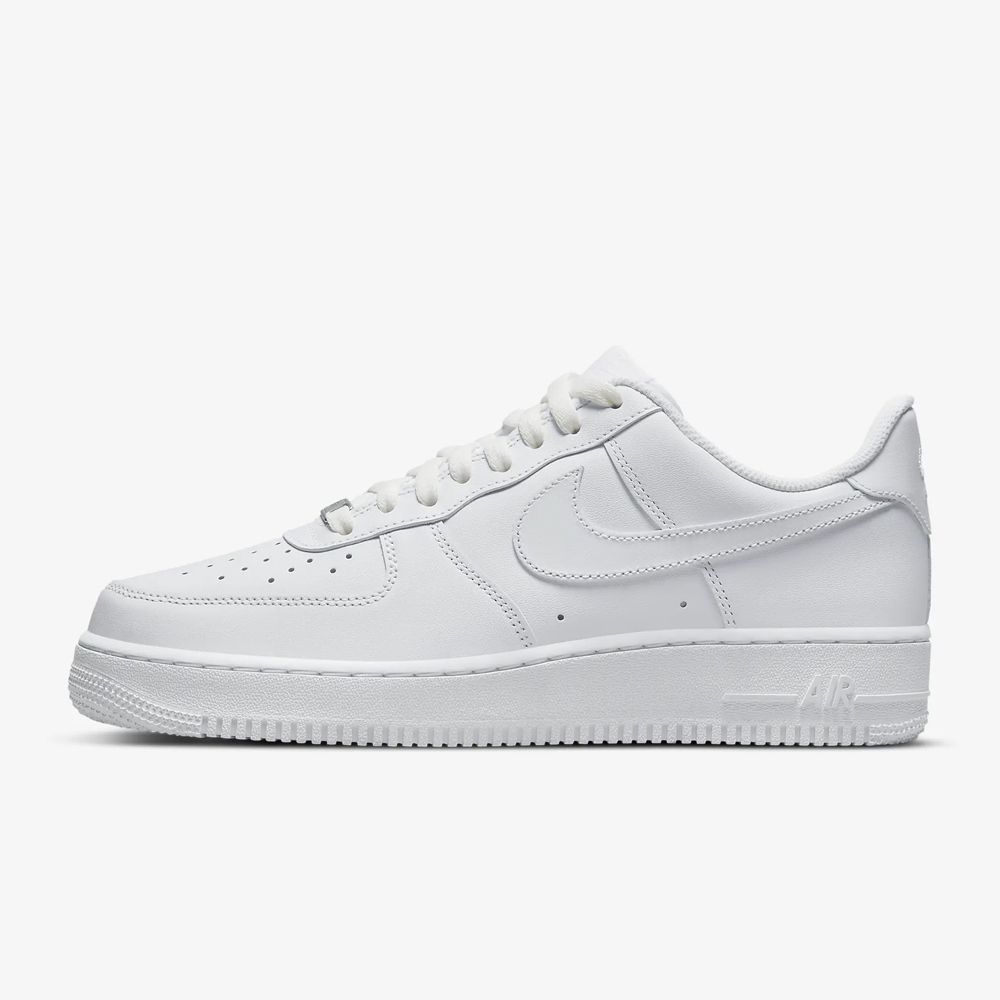 NIKE 耐吉 AIR FORCE 1 07 男鞋 休閒鞋 全白 皮革 AF1 低筒-CW2288111