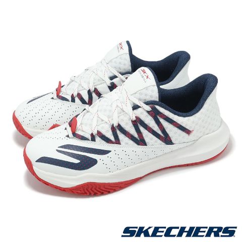 SKECHERS 斯凱奇 休閒鞋 Viper Court Rally 男鞋 白 藍紅 緩衝 抓地 匹克球鞋 運動鞋 246110WNVR