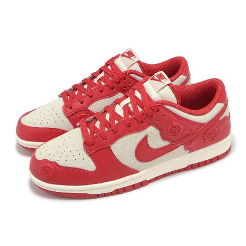 NIKE 耐吉 休閒鞋 Wmns Dunk Low Red Roses 女鞋 紅 米白 紅玫瑰 浮雕 HF1986-100
