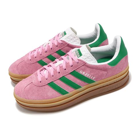 adidas 愛迪達 休閒鞋 Gazelle Bold W 女鞋 粉紅 綠 復古 膠底 厚底 增高 IE0420