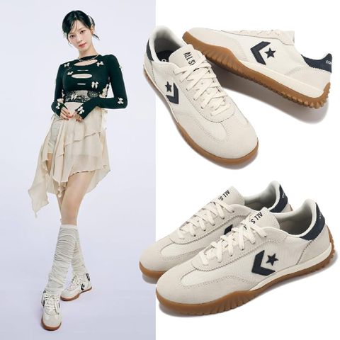 CONVERSE 匡威 休閒鞋 Run Star Trainer 男鞋 女鞋 米白 黑 膠底 麂皮 情侶鞋 A08262C