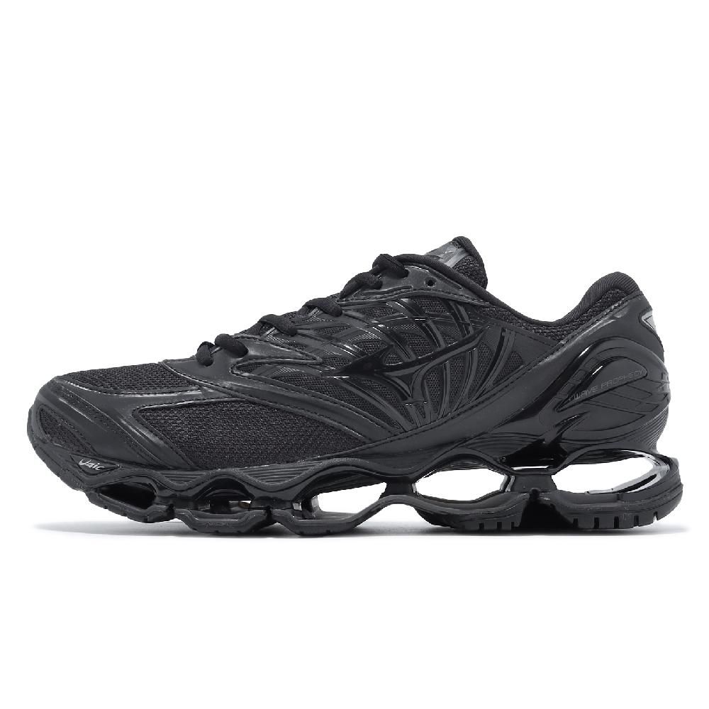 MIZUNO 美津濃 休閒鞋 Wave Prophecy LS 男鞋 黑 網布 皮革 透氣 回彈 反光 運動鞋 D1GA3337-01