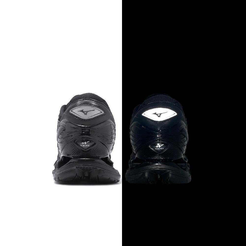 MIZUNO 美津濃 休閒鞋 Wave Prophecy LS 男鞋 黑 網布 皮革 透氣 回彈 反光 運動鞋 D1GA3337-01