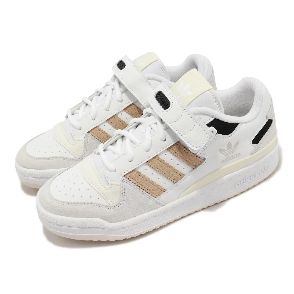 adidas 愛迪達 休閒鞋 Forum Low W 女鞋 白 奶茶 復古 魔鬼氈 三葉草 GW7107