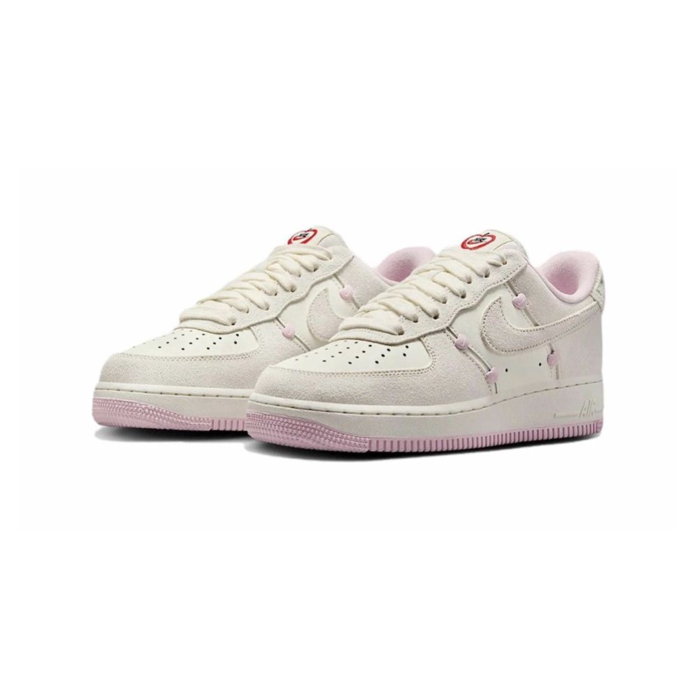 NIKE 耐吉 Air Force 1 Valentines Day 情人節限定 AF1 麂皮 麻花編織 休閒鞋 女鞋 HV5992-111