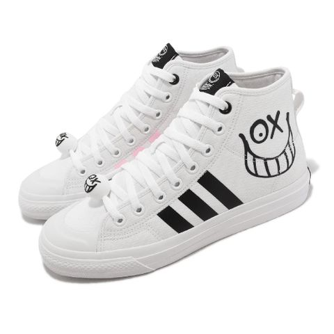 adidas 愛迪達 休閒鞋 Nizza HI RF 男女鞋 白 黑 Andre Saraiva 聯名款 復古 帆布 塗鴉 HQ6861