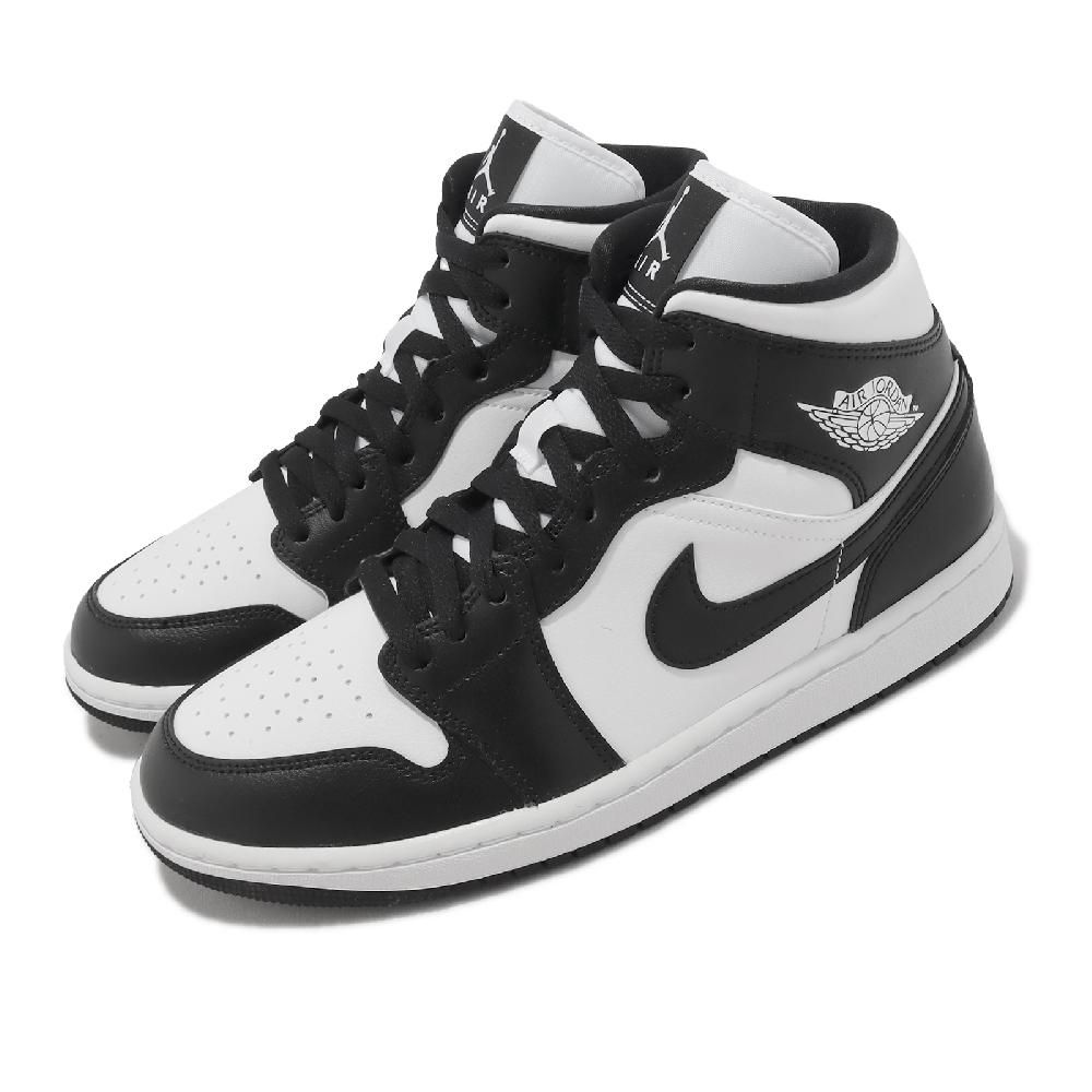 NIKE 耐吉 休閒鞋 Wmns Air Jordan 1 Mid 女鞋 黑 白 高筒 皮革 熊貓 AJ1 DV0991-101