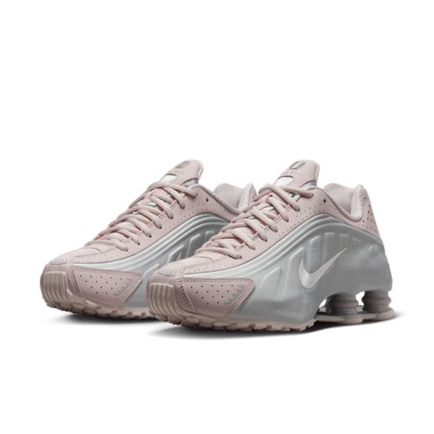 NIKE 耐吉 NIKE SHOX R4 女 休閒鞋 彈簧鞋 粉銀色-AR3565600