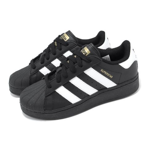 adidas 愛迪達 休閒鞋 Superstar XLG 男鞋 黑 白 皮革 貝殼頭 三葉草 微增高 情侶鞋 IG9777