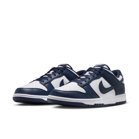 【NIKE】NIKE DUNK LOW RETRO 男 休閒鞋 白 深藍-HF5441107