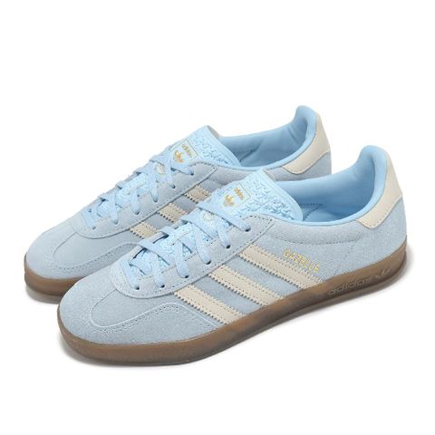 adidas 愛迪達 休閒鞋 Gazelle Indoor W 女鞋 寶寶藍 白 焦糖底 麂皮 德訓鞋 JI2717