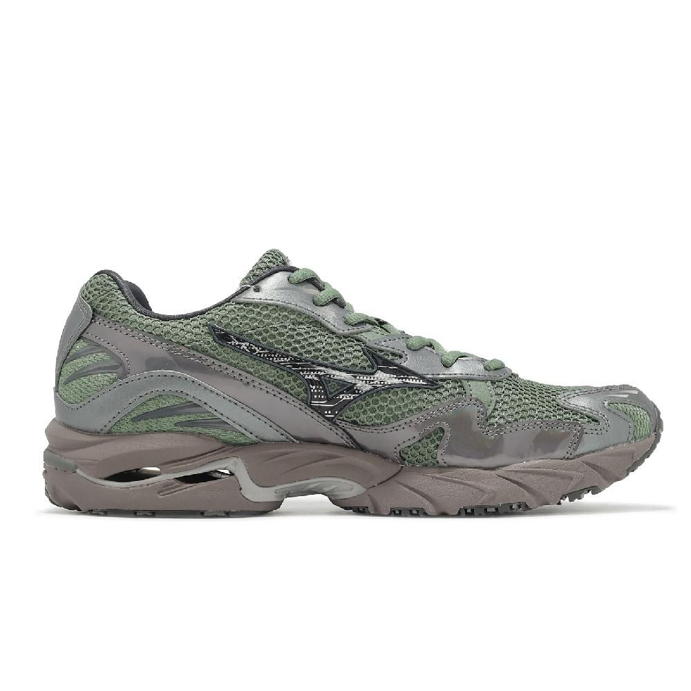 MIZUNO 美津濃 休閒鞋 Wave Rider 10 男鞋 綠 銀 棕 拼接 波浪片 復古跑鞋 D1GA2431-09