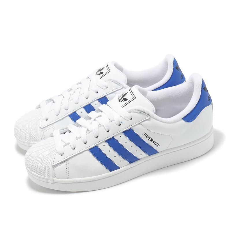 adidas 愛迪達休閒鞋Superstar II 男鞋女鞋白藍小白鞋復古三葉草