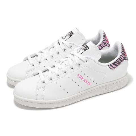 adidas 愛迪達 休閒鞋 Stan Smith 女鞋 白 粉紅 小白鞋 斑馬紋 史密斯 IE9647