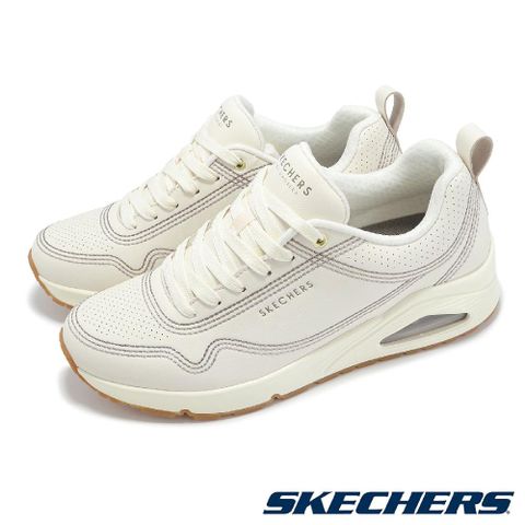SKECHERS 斯凱奇 休閒鞋 Uno-Stitch Craft 男鞋 米白 氣墊 運動鞋 健走 膠底 183014OFWT