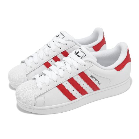 adidas 愛迪達 休閒鞋 Superstar II 男鞋 女鞋 白 紅 小白鞋 復古 三葉草 JQ4728