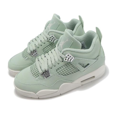 NIKE 耐吉 休閒鞋 Wmns Air Jordan 4 Retro 女鞋 男鞋 綠 銀 AJ4 HV0823-003