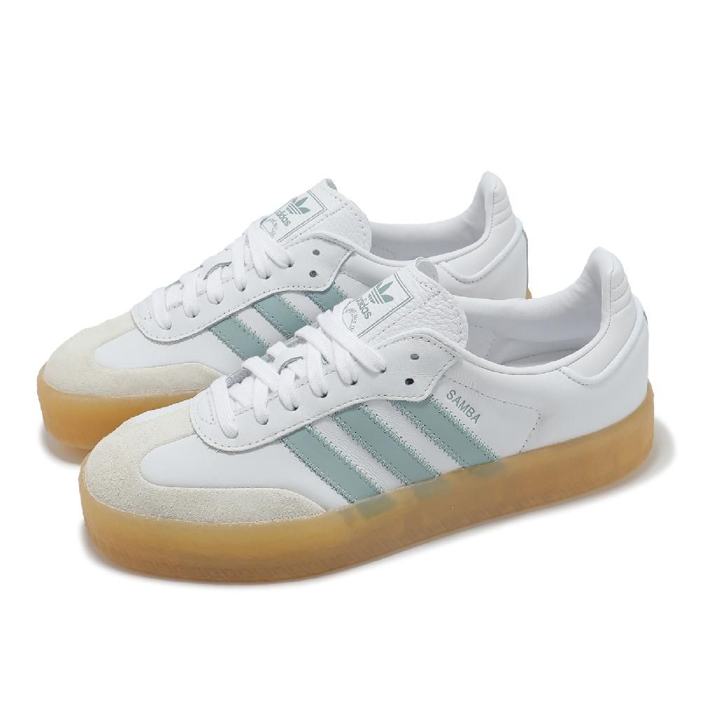 adidas 愛迪達 休閒鞋 Sambae W 女鞋 白 藍 膠底 德訓鞋 微厚底 JP5609