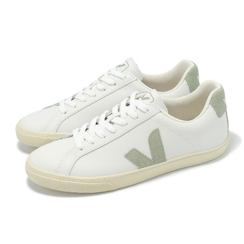 VEJA 休閒鞋 Esplar Logo Leather 女鞋 白 綠 皮革 經典 小白鞋 EO0203710A