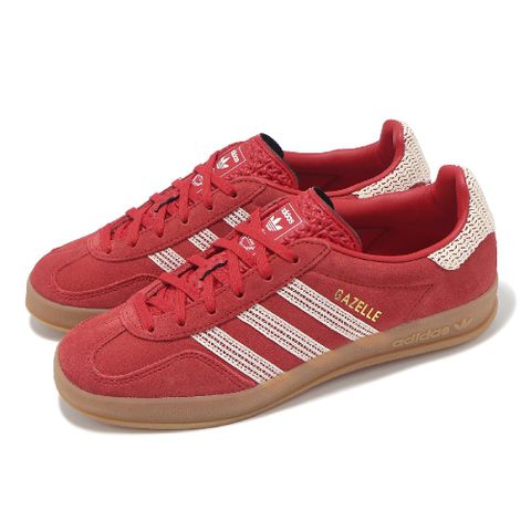 adidas 愛迪達 休閒鞋 Gazelle Indoor W 女鞋 紅 米白 膠底 復古 德訓鞋 JI2756