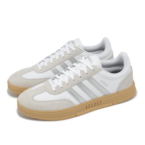 adidas 愛迪達 休閒鞋 Gradas 男鞋 白 灰 銀 拼接 麂皮 膠底 復古 ID6127