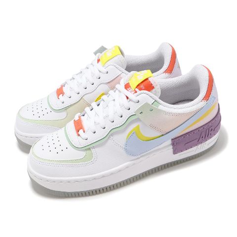 NIKE 耐吉 休閒鞋 Wmns AF1 Shadow 女鞋 白 紫 AF1 皮革 低筒 運動鞋 CW2630-141