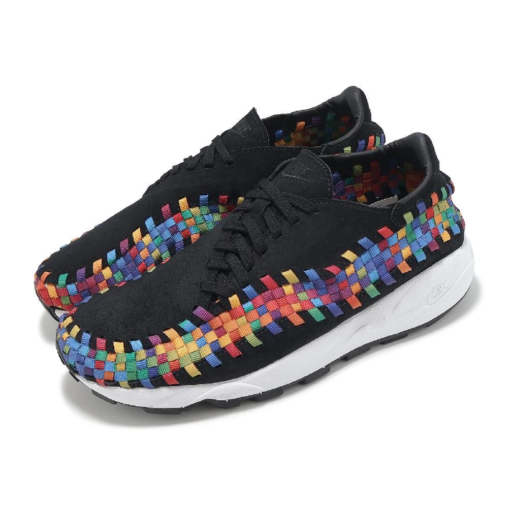 NIKE 耐吉 休閒鞋 Air Footscape Woven  女鞋 男鞋 彩虹編織 黑 麂皮 復刻 Rainbow FB1959-002