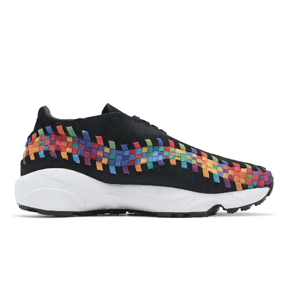 NIKE 耐吉 休閒鞋 Air Footscape Woven  女鞋 男鞋 彩虹編織 黑 麂皮 復刻 Rainbow FB1959-002