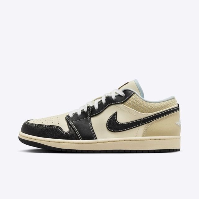 NIKE 耐吉 Nike Air Jordan 1 Low [HQ3437-101] 男 休閒鞋 運動 AJ1 低筒 編織 椰奶 黑
