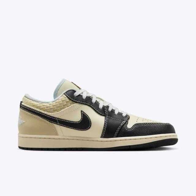 NIKE 耐吉 Nike Air Jordan 1 Low [HQ3437-101] 男 休閒鞋 運動 AJ1 低筒 編織 椰奶 黑