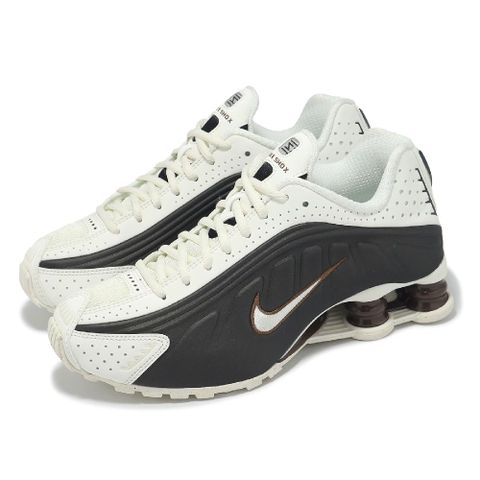 NIKE 耐吉 休閒鞋 Wmns Shox R4 女鞋 米白 黑 棕 支撐 緩震 彈簧鞋 AR3565-104