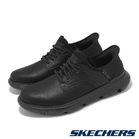 SKECHERS 斯凱奇 懶人鞋 Garza-Gervin Slip-Ins 男鞋 寬楦 黑 瞬穿科技 緩衝 健走鞋 205046WBBK