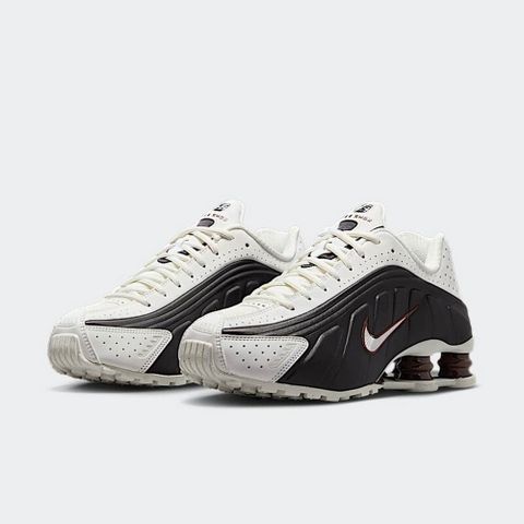 NIKE 耐吉 NIKE SHOX R4 女鞋 休閒鞋 白色 棕 彈簧鞋-AR3565104