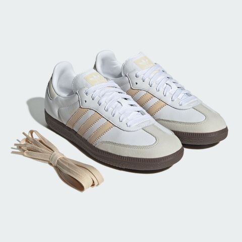 【ADIDAS】SAMBA OG W 休閒鞋 女鞋 德訓鞋 白橘色-JH7300
