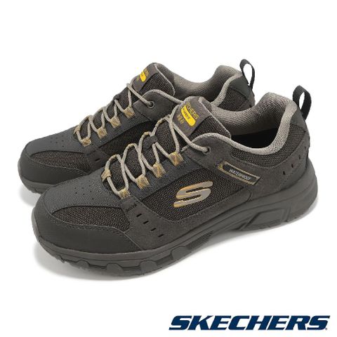 SKECHERS 斯凱奇 休閒鞋 OAK Canyon 男鞋 黑 黃 防水鞋面 輕量 緩衝 戶外 運動鞋 237386STBR
