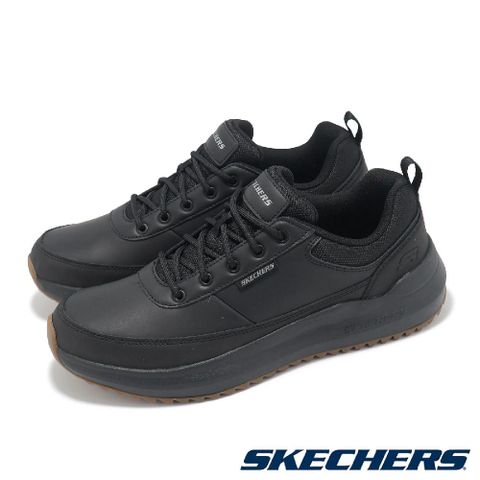 SKECHERS 斯凱奇 休閒鞋 Parnell 男鞋 黑 緩衝 皮革 輕量 運動鞋 皮鞋 210929BLK