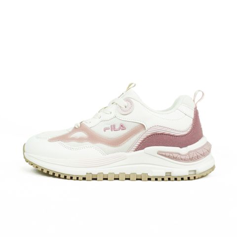 Fila Overlap [5-J347Y-755] 女 休閒鞋 低筒 透氣 復古 厚底鞋 老爹鞋 白粉