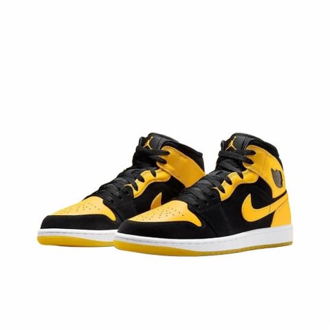 Nike Air Jordan 1 Mid Black 黃黑 中筒 休閒鞋 運動鞋 男鞋 HJ6654-071
