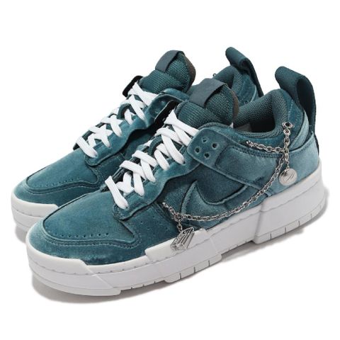 休閒鞋 Wmns Dunk Low Disrupt 女鞋 土耳其藍 天鵝絨 解構 厚底 DO5219-010