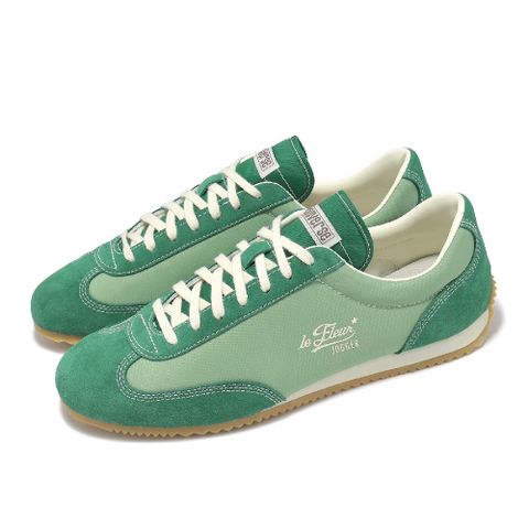 休閒鞋 Jogger 男鞋 GOLF le FLEUR 綠 米 小花 膠底 聯名款 A16192C