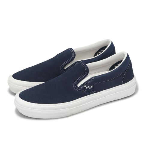 滑板鞋 Skate Slip-On 男鞋 藍 白 棋盤格紋 懶人鞋 板鞋 VN0A2Z31AET