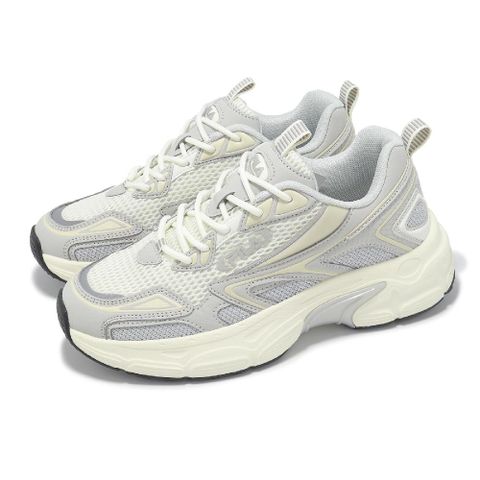 休閒鞋 Colosseo 女鞋 米 灰 拼接 復古慢跑 斐樂 5J901Z444